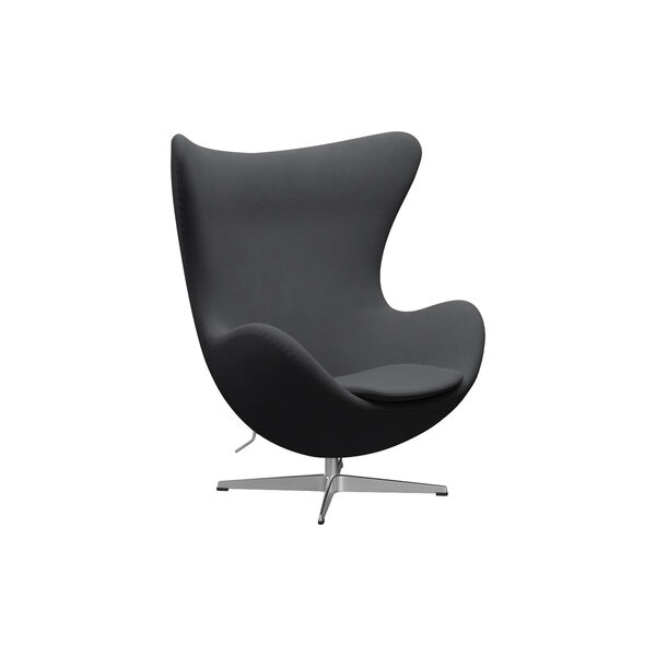 &Auml;gget&trade; 3316 Loungestol, Christianshavn 1172 grey uni/satin brushed aluminium, Fritz Hansen