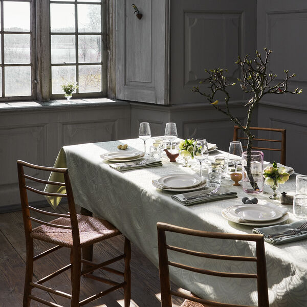 P&aring;skdamast bordsduk, ljusgr&ouml;n, Georg Jensen Damask