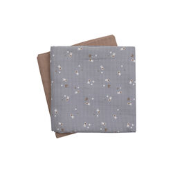 STARS Tygblöja 2-pack, jasmin blue/balsam cream/walnut, Müsli by Green Cotton
