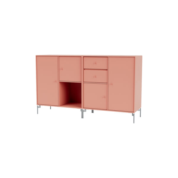 COUPLE Sideboard with Chrome Legs, 151 rhubarb, Montana Furniture