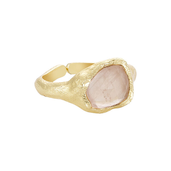 Joanne ring w. gemstone, glod plated/rose quartz, Pure by Nat