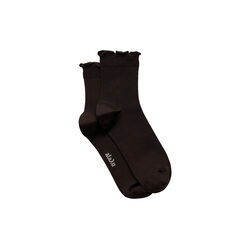 Cotton Frill Sock, chocolate, Aiayu