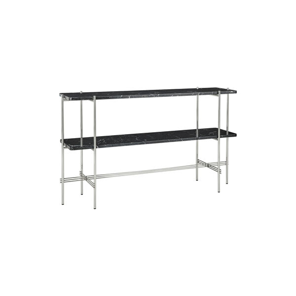 TS Console with 2 Racks, black marquina marble/steel, GUBI