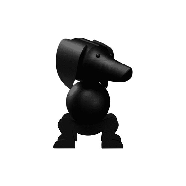 Hund liten, m&ouml;rkbetsad ek, Kay Bojesen Denmark