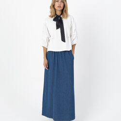 Blouse with mix puffy sleeves, off white, Coster Copenhagen