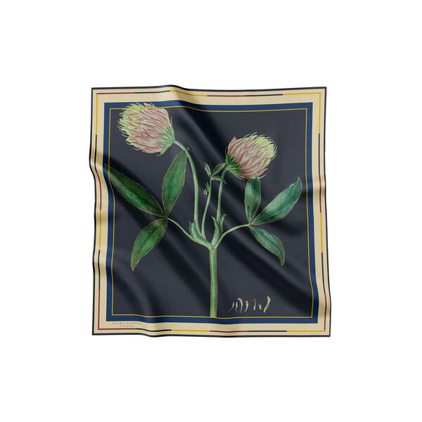 Trifolium scarf, navy blue/golden sand, Flora Danica Denmark