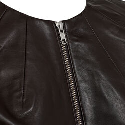 PD-Lanni Leather 3/4 Sleeve Jacket, black coffee, Pieszak
