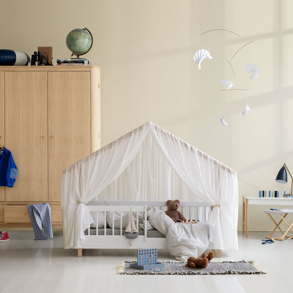 Wood Mini+ House Bed, white/oak, Oliver Furniture
