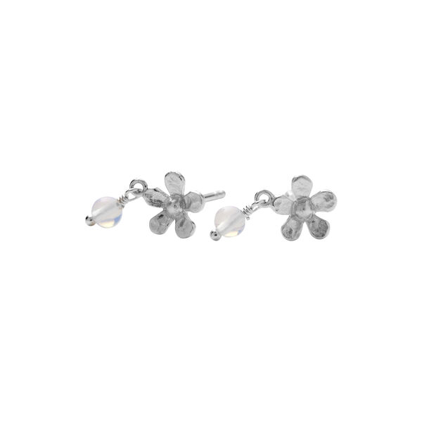 Moonstone Poppy Earsticks, sterling silver, Pernille Corydon Jewellery