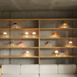Panthella 160 Portable Table Lamp, opaque yellow, Louis Poulsen