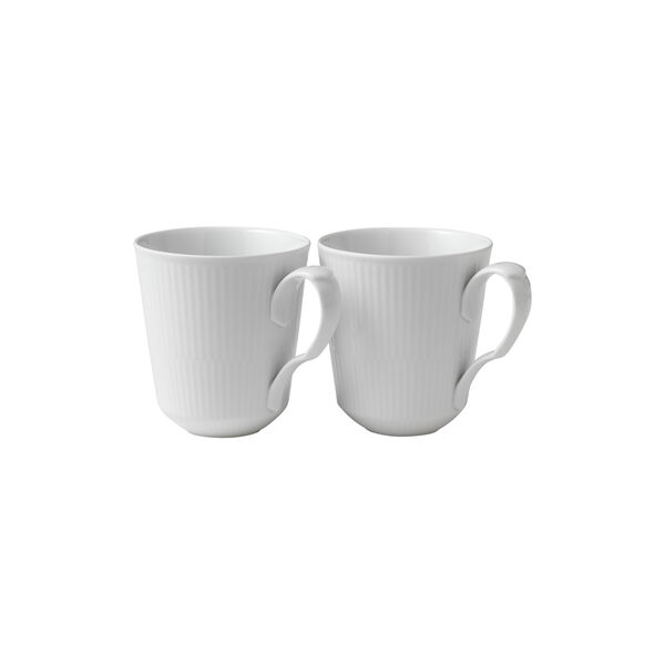 White Fluted mugg 38 cl, 2 st., Royal Copenhagen