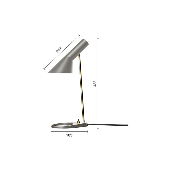 AJ Mini Bordslampa, brass/warm grey, Louis Poulsen