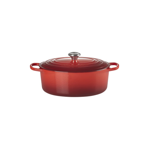 Signature gjutj&auml;rn oval gryta &Oslash; 31 cm, cerise, Le Creuset