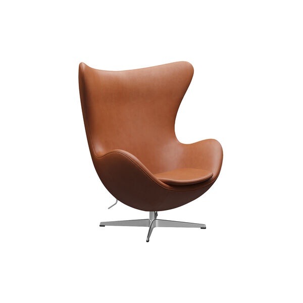 Ägget™ 3316 Loungestol, Grace walnut/satin brushed aluminium, Fritz Hansen