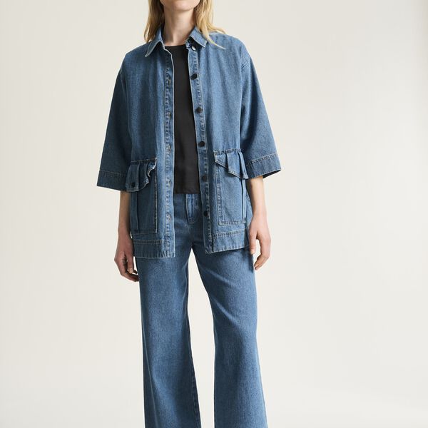 Hayato l&aring;ng jacka, blue denim, BITTE KAI RAND