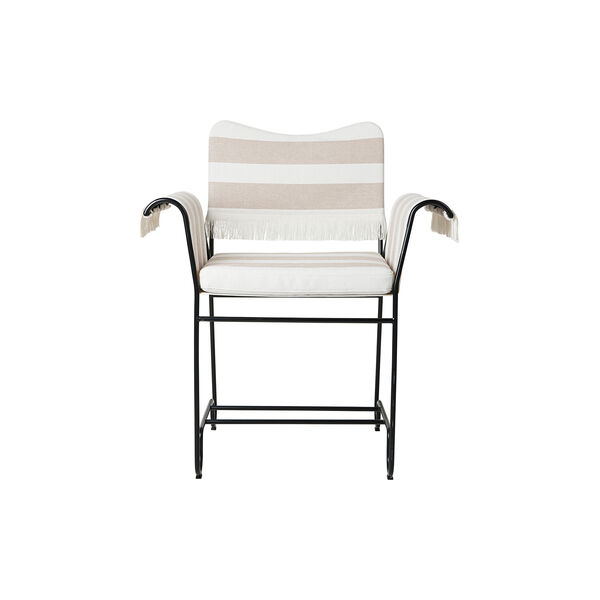 Tropique Dining Chair with Fringes, Leslie Stripe Limonta 40/classic black, GUBI
