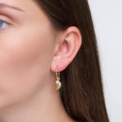 Linn hoops w. pendant, guldpl&auml;terat, Pure by Nat