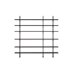 Keen Shelving, black brass/ash veneer, GUBI