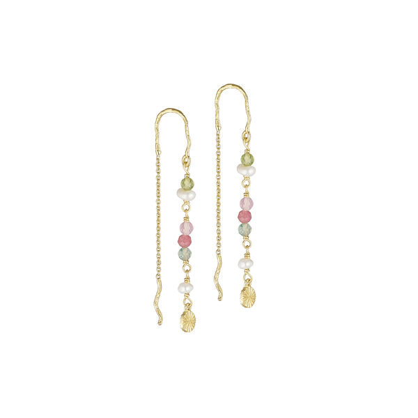 Earring With Pearls, gold-plated/green and rose, Pure by Nat