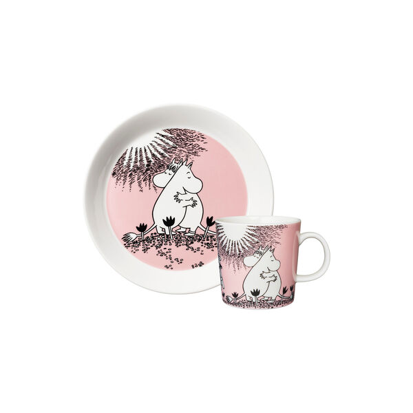 Moomin Plate & Mug Set Love, Moomin Arabia
