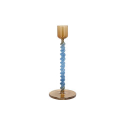 Styles glas ljusstake, blue/amber, Villa Collection