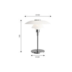 PH 4½-3½ glas bordslampa, Louis Poulsen