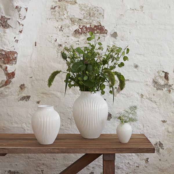 Knabstrup vas ripple, white, Knabstrup Keramik