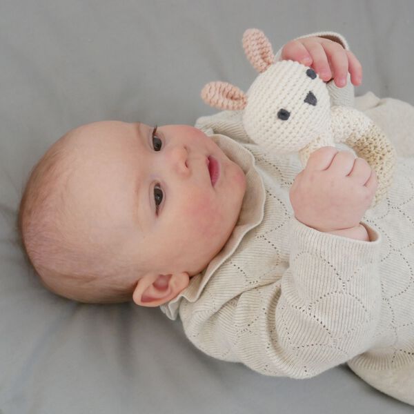 Oline Rabbit Rattle, white/beige/rose, Franck & Fischer