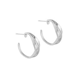 Cleo round earrings, silver plated, Pure by Nat