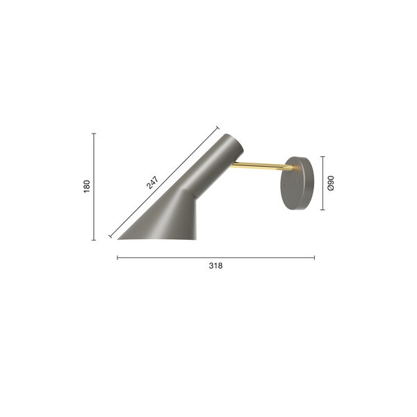 AJ V&auml;gglampa, brass/warm grey, Louis Poulsen