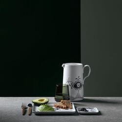 Black Fluted Mega fyrkantig tallrik 20 cm, Royal Copenhagen