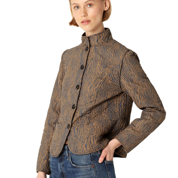 Short Quilted Jacket, beige dotted, Ilse Jacobsen Hornbæk