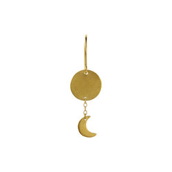 Sun and Moon Earring Single, gold, Stine A Jewelry