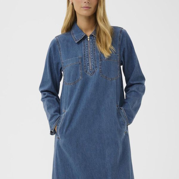YaliaPW Dress, medium blue denim, Part Two