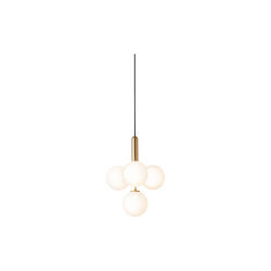 Miira 4 Pendant, brass/opal white, Nuura