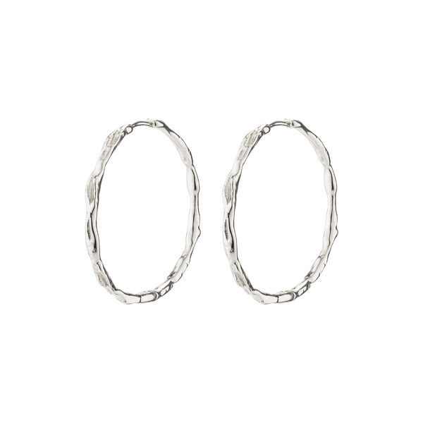EDDY recycled organic shaped maxi hoops, silver-plated, Pilgrim