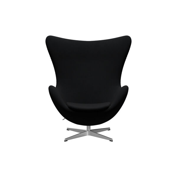 &Auml;gget&trade; 3316 Loungestol, Christianshavn 1175 black uni/satin brushed aluminium, Fritz Hansen