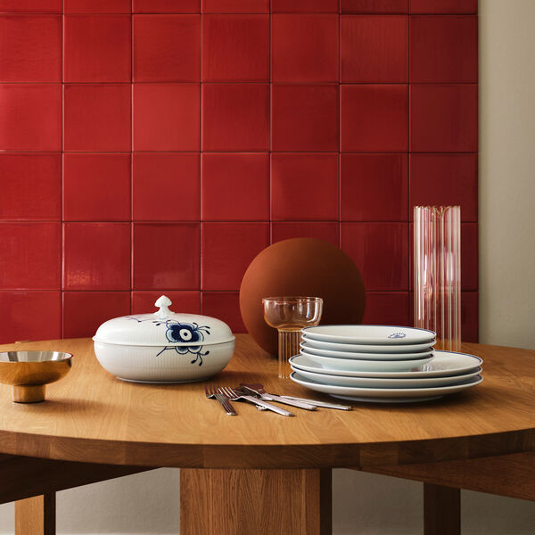 Blue Fluted Mega sk&aring;l med lock 130 cl, Royal Copenhagen