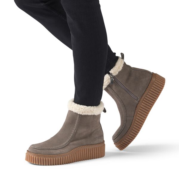 Suede Boots With Shearling, falcon clay, Ilse Jacobsen Hornb&aelig;k