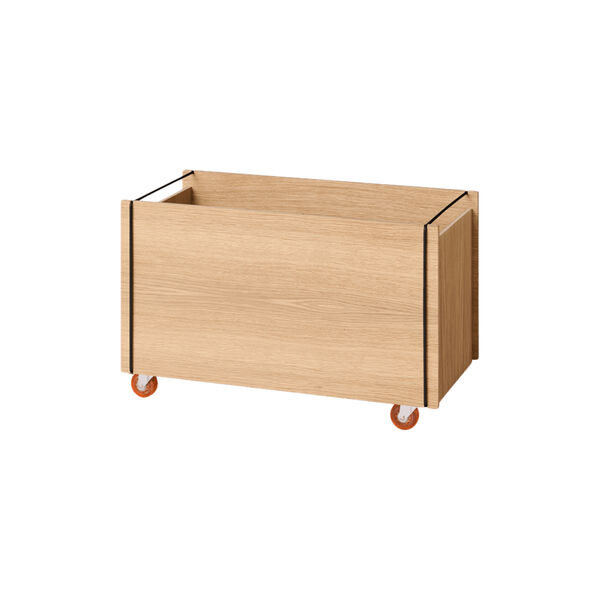 Storage Box w. Wheels | Oiled Oak/Black | F&ouml;rvaringsl&aring;da, MOEBE