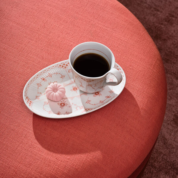 Coral Fluted Half Lace kopp med h&ouml;gt handtag 33 cl, Royal Copenhagen