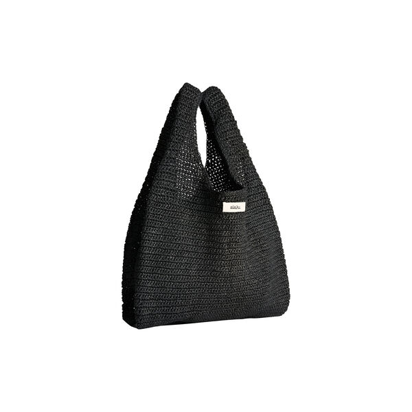 Sophia Straw Bag Medium, black, Aiayu