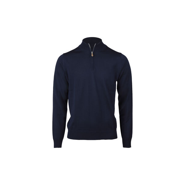 Sweater Knitted Half Zip Merino Wool, navy Sweater Knitted Half Zip Merino Wool, navy, Stenströms