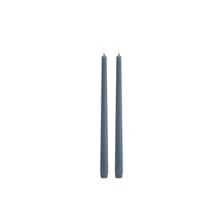 LED Taper Candle 32 cm 2 pcs, hazy blue, Uyuni Lighting