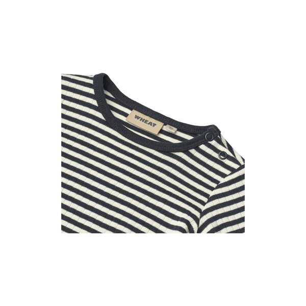 Body L/S Berti, navy rib stripe, Wheat