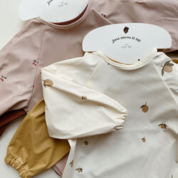 2-pack långärmad haklapp, cherry, Konges Sløjd