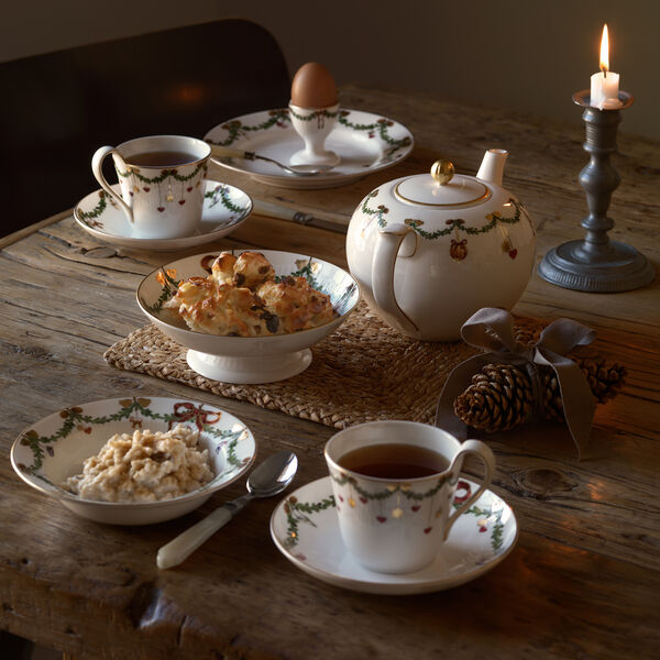 Star Fluted Christmas skål på fot, Royal Copenhagen