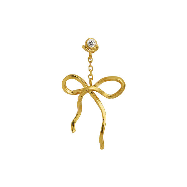 Dangling Flow Bow Earring Single, gold, Stine A Jewelry