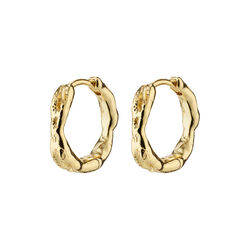 EDDY recycled organic shaped sm&aring; hoops, gold-plated, Pilgrim