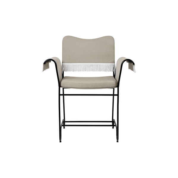 Tropique Dining Chair with Fringes, beige/classic black, GUBI